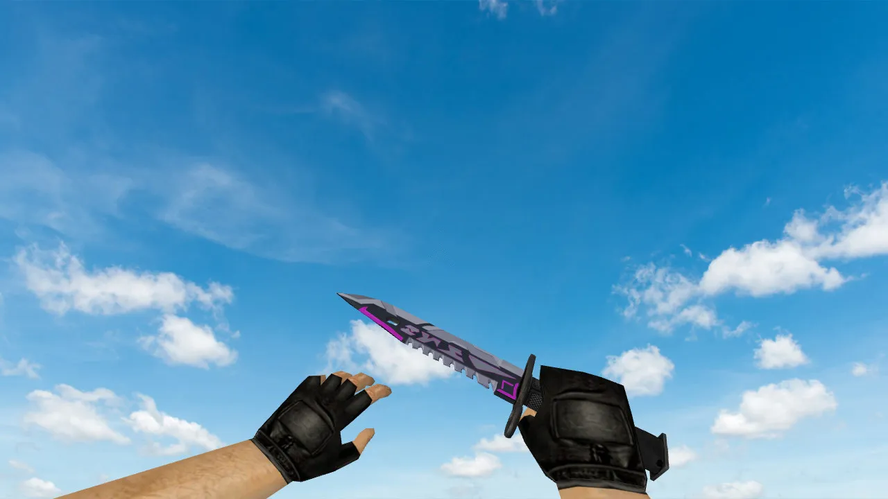 Скачать Модель ножа M9 Bayonet Ryu v_, p_, w_ для CS 1.6: звуки, анимация осмотра, текстуры и настройка - Скриншот