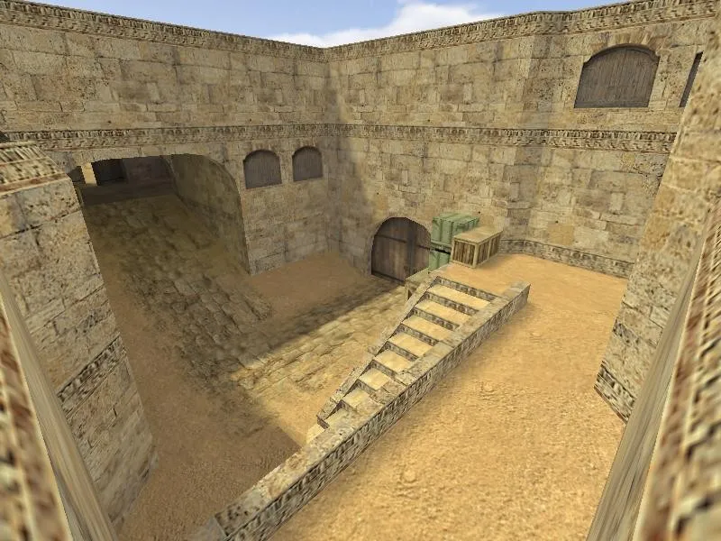 Скачать Карта de_dust2x2_unlimited для CS 1.6: баланс сторон, точки, .nav для ботов и оптимизация wpoly/epoly - Скриншот