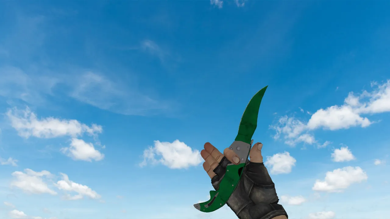Скачать Falchion Gamma Doppler Emerald v_ модели для CS 1.6: ножи, анимация осмотра, звуки, качество текстур - Скриншот