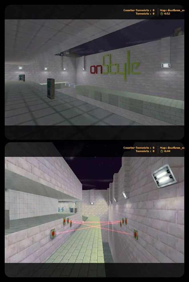 Карта deathrun_onstyle для CS 1.6: тактика, точки, .nav и оптимизация wpoly/epoly — скриншот 1