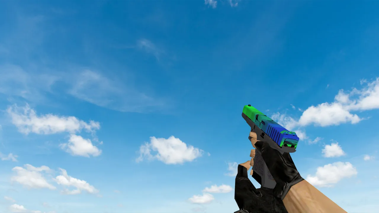 Скачать Модель Glock Lime Fade для CS 1.6 - Качественные текстуры и анимация - Скриншот