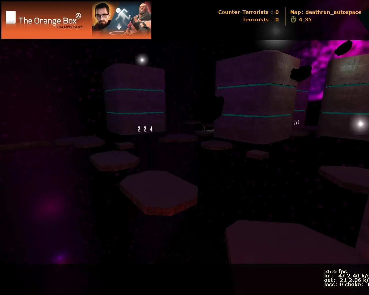 Скачать deathrun_autospace_beta1 для CS 1.6: карта deathrun, точки, боты (.nav), оптимизация wpoly/epoly - Скриншот