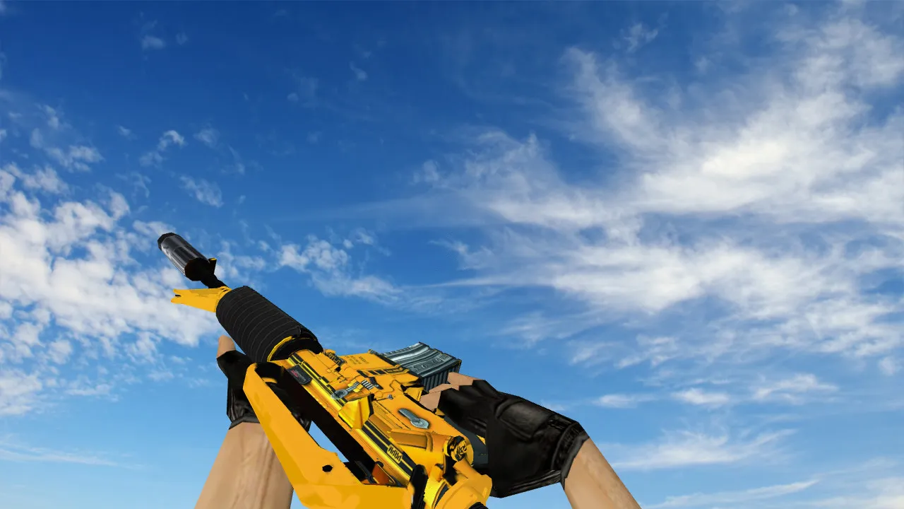 Скачать Модель M4A1 Supercharged v_ m4a1 для CS 1.6: звуки, анимация осмотра, качество текстур - Скриншот