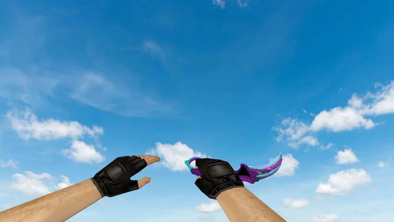 Скачать Модель ножа «Karambit Script Booster» v_ w_ p_ для CS 1.6: звук, анимация осмотра, текстуры - Скриншот