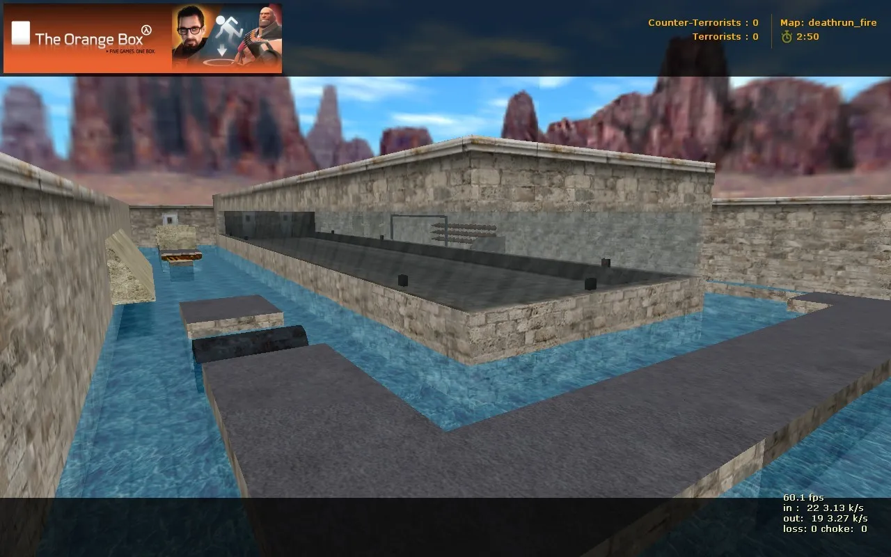 Скачать deathrun_fire для CS 1.6: карта deathrun, ловушки и раунды, баланс сторон и точки для тактики - Скриншот