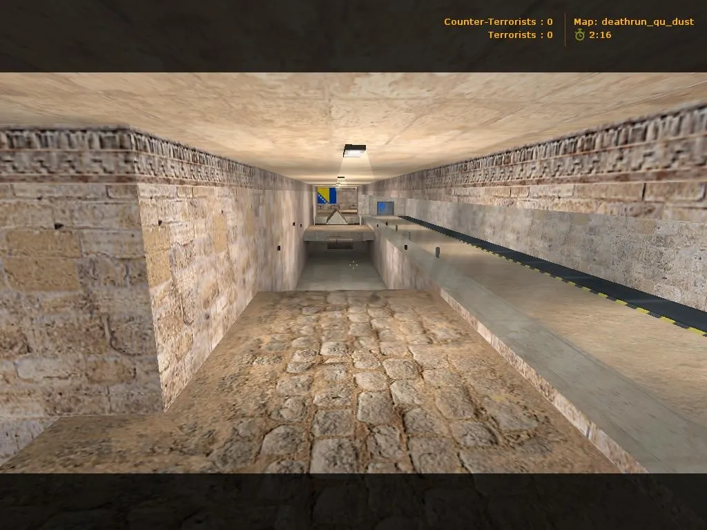 Скачать deathrun_qu_dust для CS 1.6: тактика за CT/T, точки, .nav для ботов и оптимизация карты - Скриншот