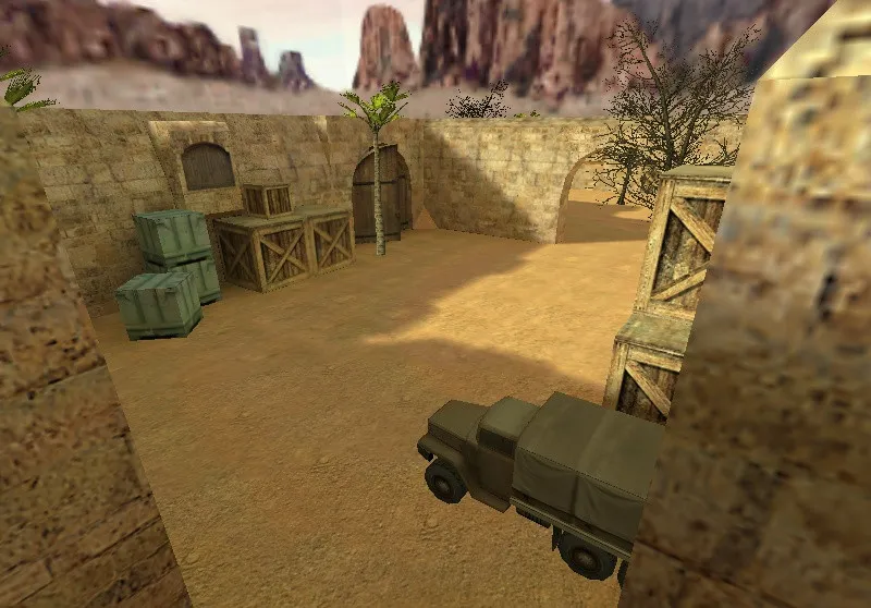 Скачать de_dust_topshot для CS 1.6: тактика сторон, точки, боты (.nav), оптимизация wpoly/epoly - Скриншот