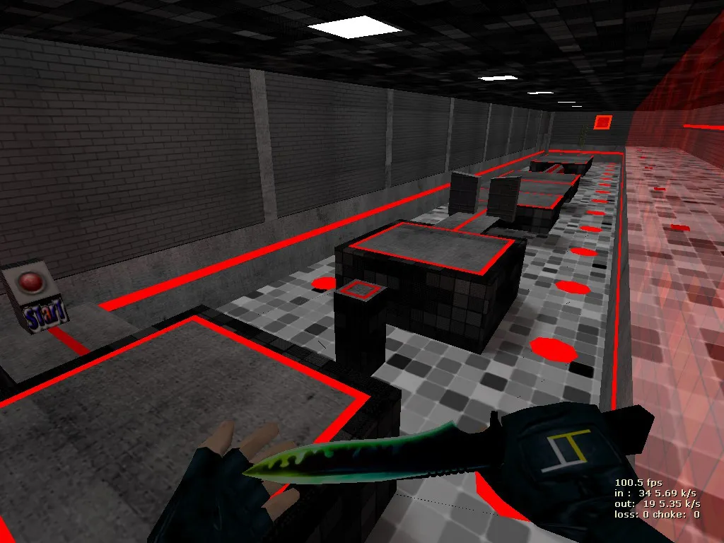 deathrun_nored для CS 1.6: тактика за терр/контр, точки, боты и оптимизация карты — скриншот 1