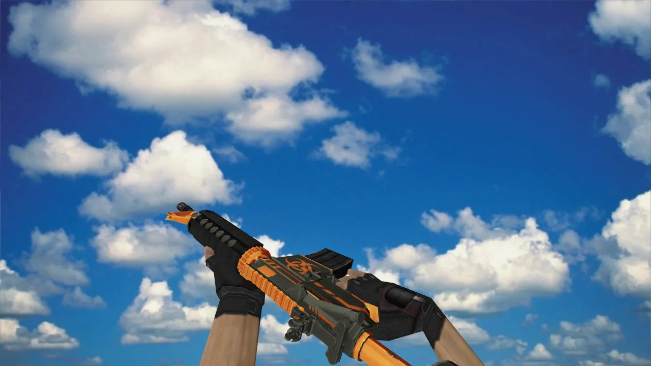 Скачать Модель M4A4 Punishment Device v_/p_/w_ для CS 1.6: звуки, анимация осмотра, текстуры и установка - Скриншот