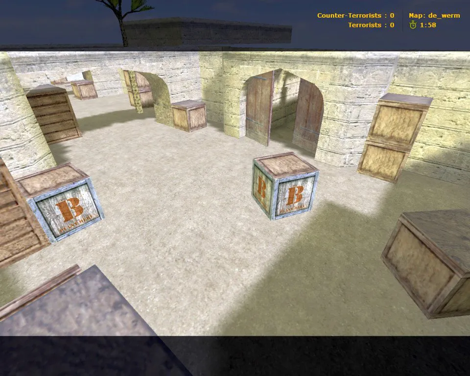 Скачать Карта de_werm для CS 1.6: Тактический анализ и характеристики - Скриншот