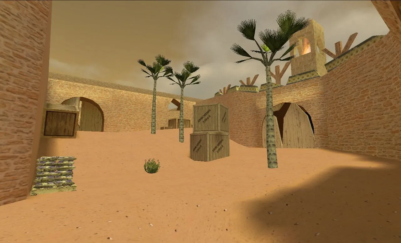 de_dust2_2013_final карта для CS 1.6: баланс сторон, точки под респ, .nav и оптимизация — скриншот 10