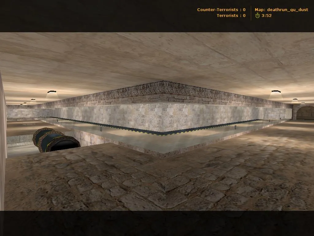 Скачать deathrun_qu_dust для CS 1.6: тактика за CT/T, точки, .nav для ботов и оптимизация карты - Скриншот