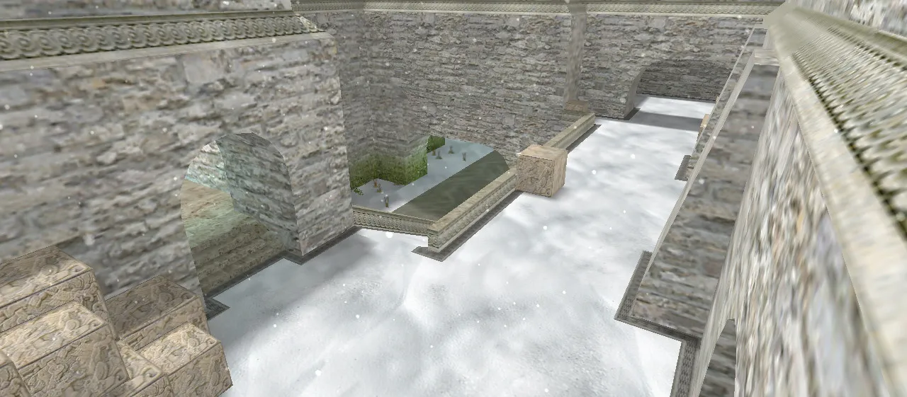 Скачать de_aztec_winter для CS 1.6: карта DE, зимний скин, точки под клатчи, .nav и оптимизация - Скриншот
