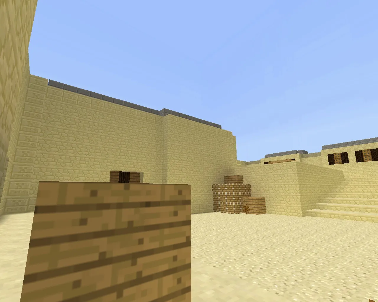 Карта de_dust2_minecraft для CS 1.6: классический Dust2, текстуры в стиле Minecraft, точки, боты, оптимизация — скриншот 12