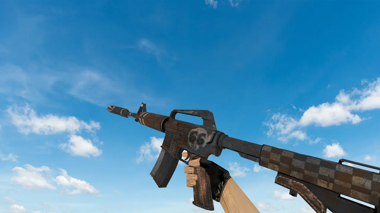 Модель M4A1 66 Gun v_ для CS 1.6: w_ p_ модели, звук, анимация осмотра, текстуры и настройка — скриншот 1