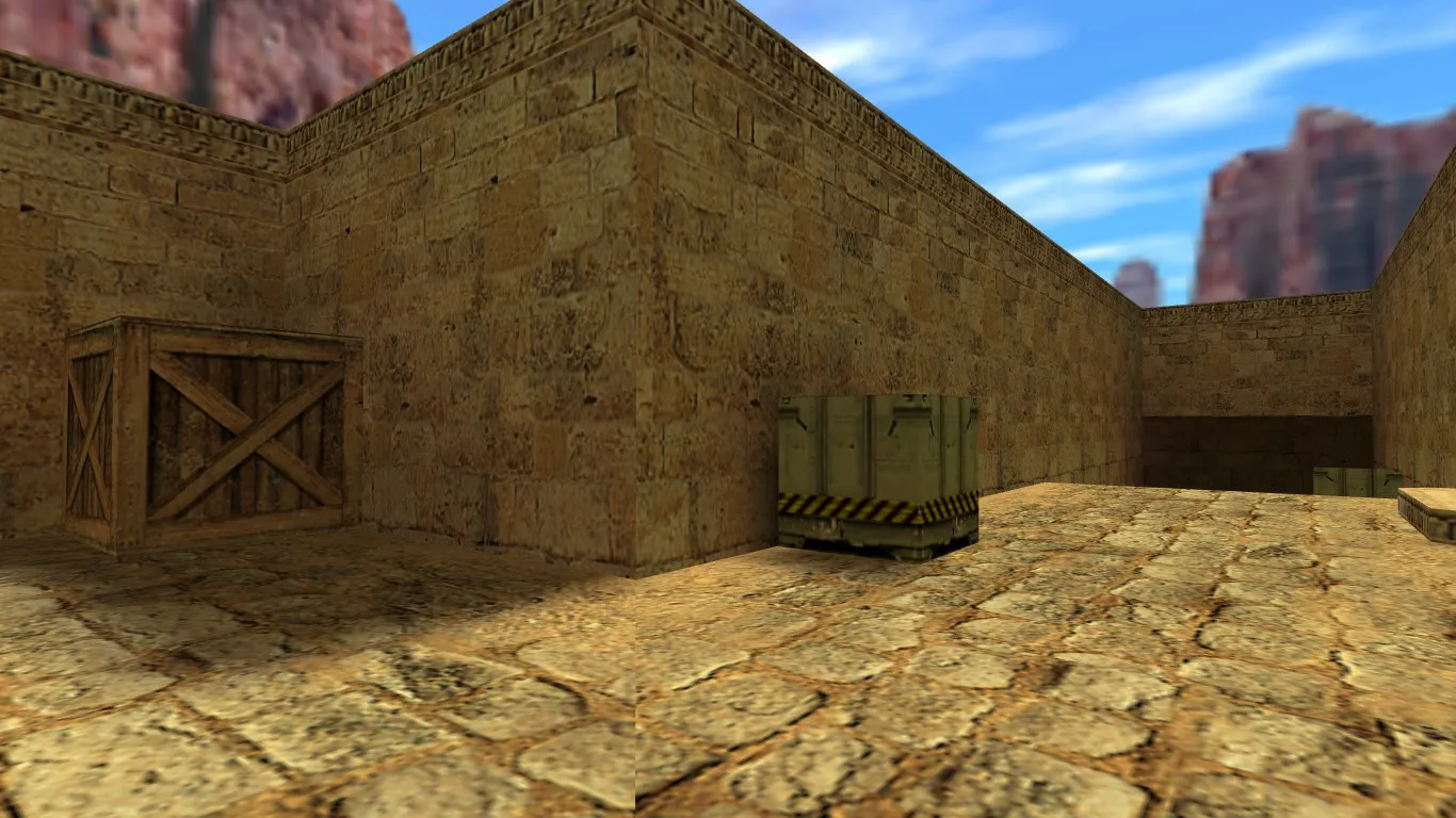 Карта de_dust2_2018 для CS 1.6: баланс сторон, точки, .nav и оптимизация wpoly/epoly — скриншот 8