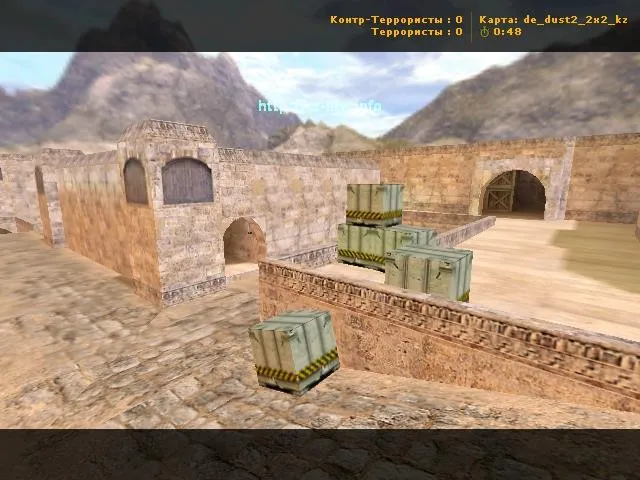 Скачать de_dust2_2x2_kz карта для CS 1.6: баланс сторон, точки под клатчи, .nav для ботов и оптимизация - Скриншот