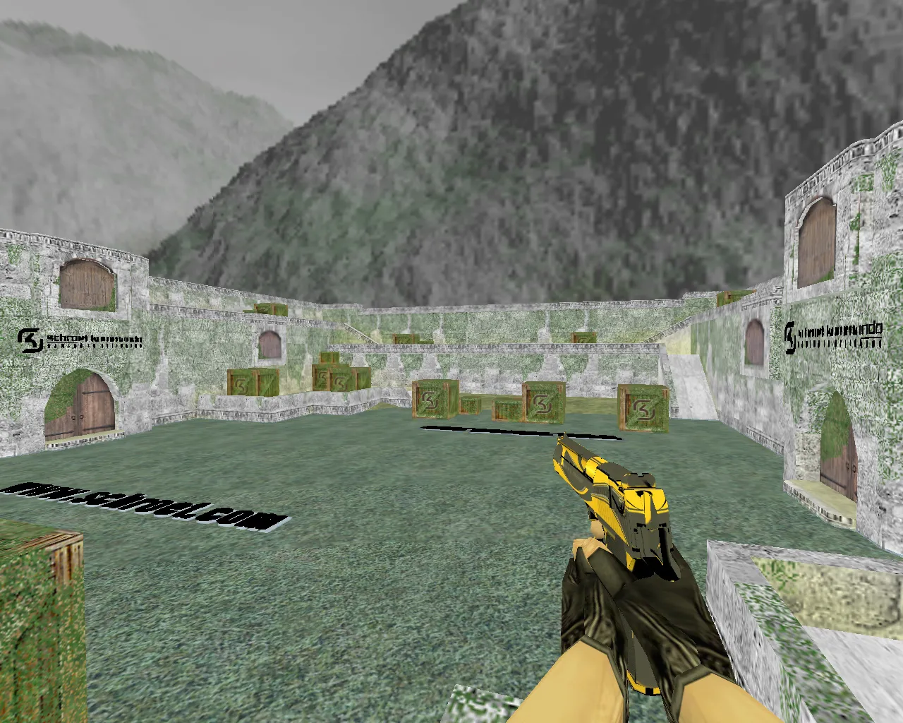 Скачать aim_sk_usp_deagle для CS 1.6 — карта для тренировки USP и Deagle, точки прицела и стабильный бот-рейс - Скриншот