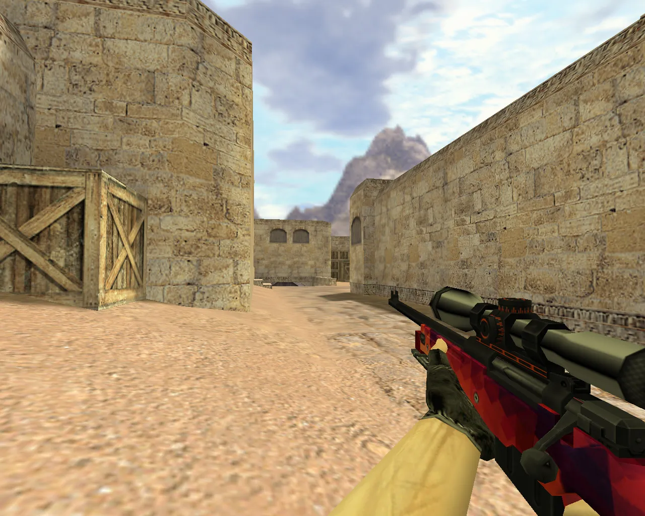 Скачать Модель AWP Красная мозайка для CS 1.6 — Стильный выбор для снайперов - Скриншот