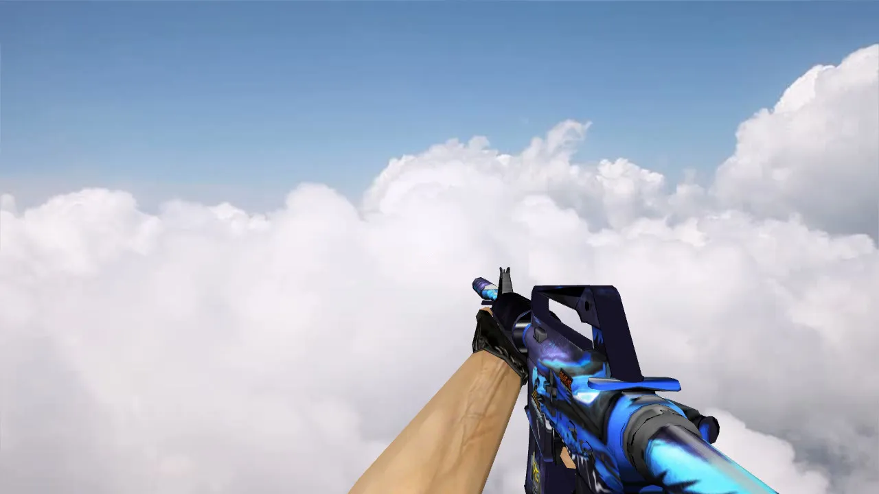 Скачать v_m4a1_blue_dragon модель M4A1 Blue Dragon для CS 1.6: звуки, анимация осмотра, текстуры и четкость в игре - Скриншот