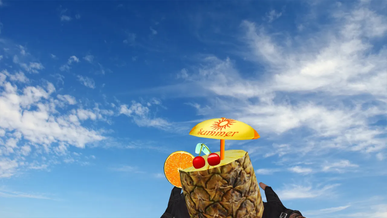 Скачать Модель «Pineapple Cocktail» для CS 1.6: v_ p_ w_ гранаты, звуки, анимация осмотра и качество текстур - Скриншот