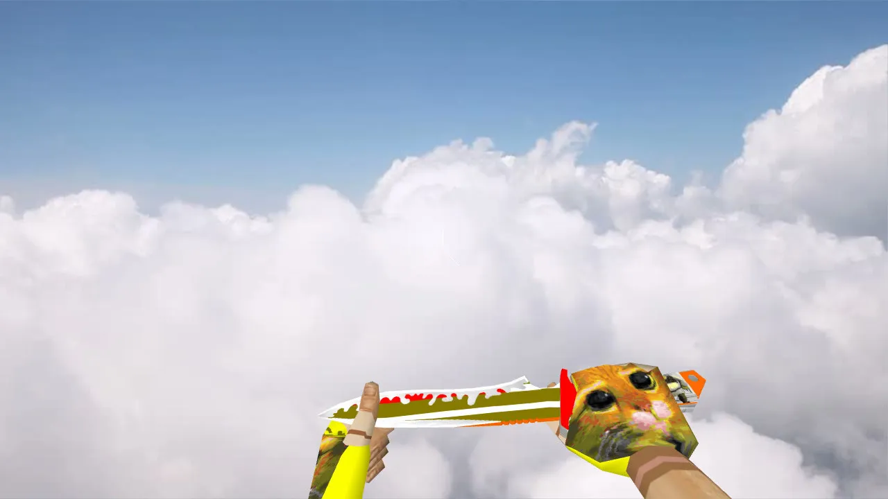 Скачать Модель Default Knife Shrek для CS 1.6: v_, p_, w_ нож, звук, анимация осмотра, качество текстур - Скриншот