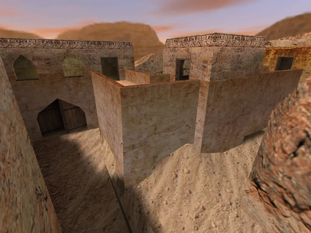 Скачать Карта de_desertmine для CS 1.6: баланс сторон, точки, .nav для ботов и оптимизация wpoly/epoly - Скриншот