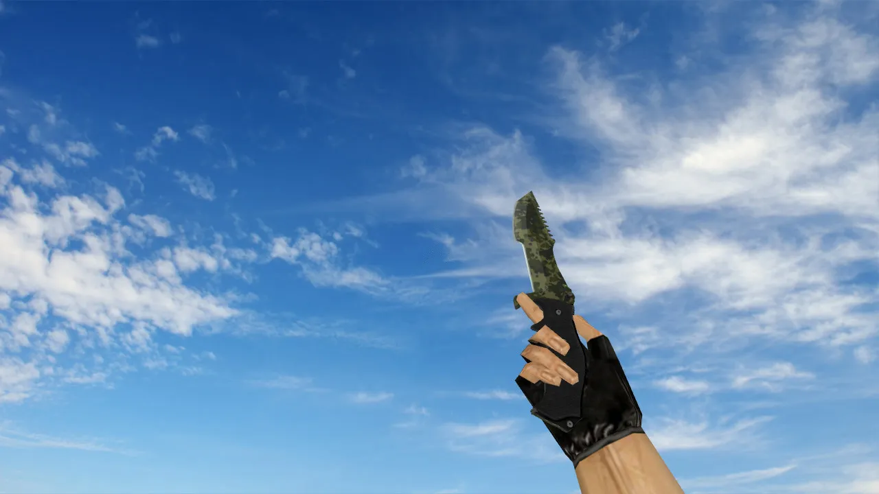 Модель ножа Knife «Северный лес» v2 для CS 1.6: v_ и p_ модели, звуки, анимация осмотра — скриншот 1