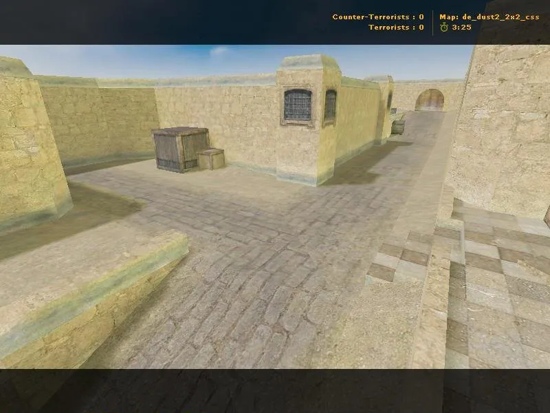 Скачать de_dust2_2x2_css карта для CS 1.6: точки, маршруты, боты (.nav) и оптимизация wpoly/epoly - Скриншот
