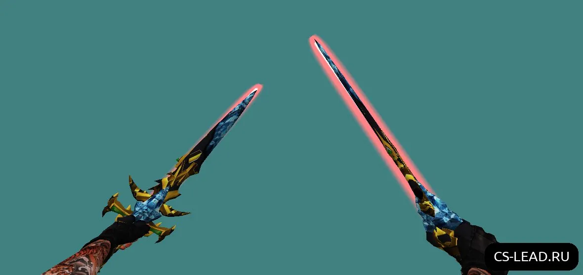 Скачать Модель ножа [Dual Katana] (Fire) для CS 1.6 - Скриншот
