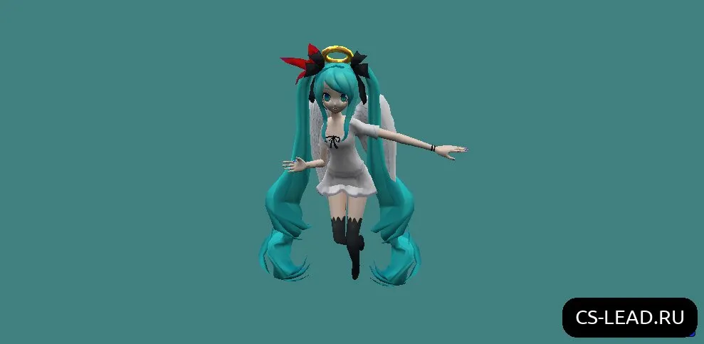 Скачать Модель аниме-девушки Hatsune Miku Angel для CS 1.6 - Уникальные скины - Скриншот