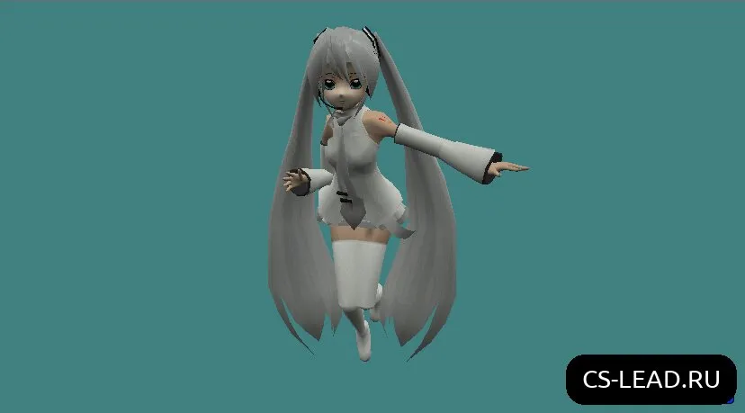 Скачать Модель Аниме-девушки [White Miku] для CS 1.6 - уникальные скины - Скриншот