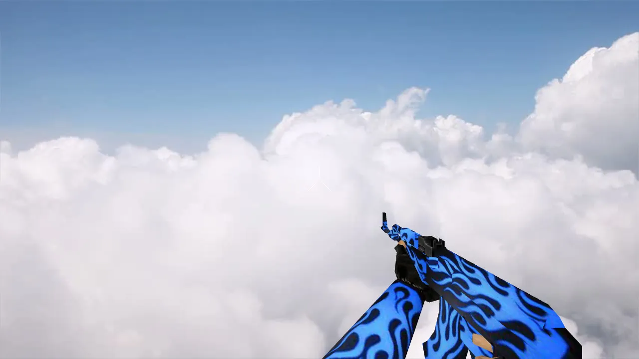 Скачать Модель AK-47 Blue Flame для CS 1.6 – Оружие с уникальным дизайном - Скриншот