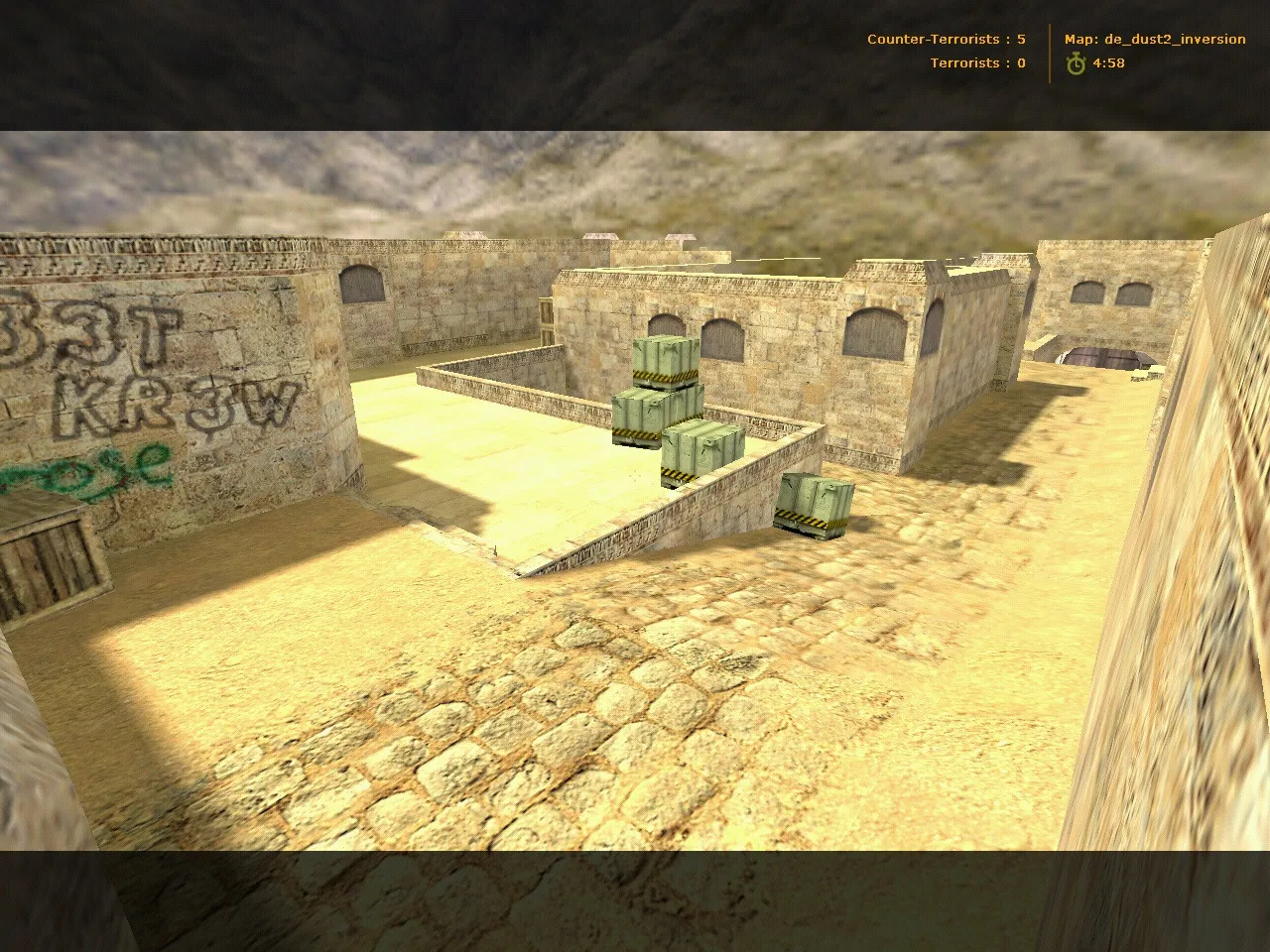 Скачать de_dust2_inversion карта для CS 1.6: точки, баланс сторон, botal nav, оптимизация wpoly/epoly - Скриншот
