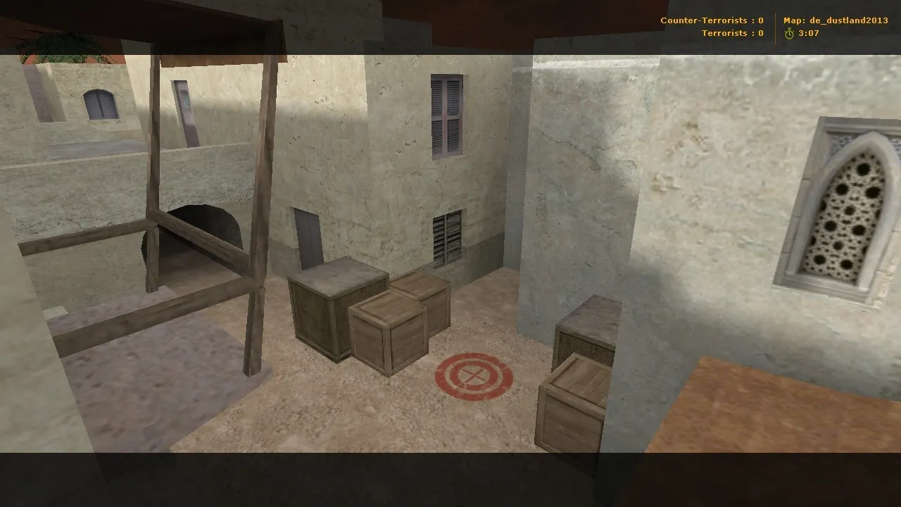 Скачать de_dustland2013 для CS 1.6: тактика за CT/T, точки, .nav и оптимизация карты - Скриншот