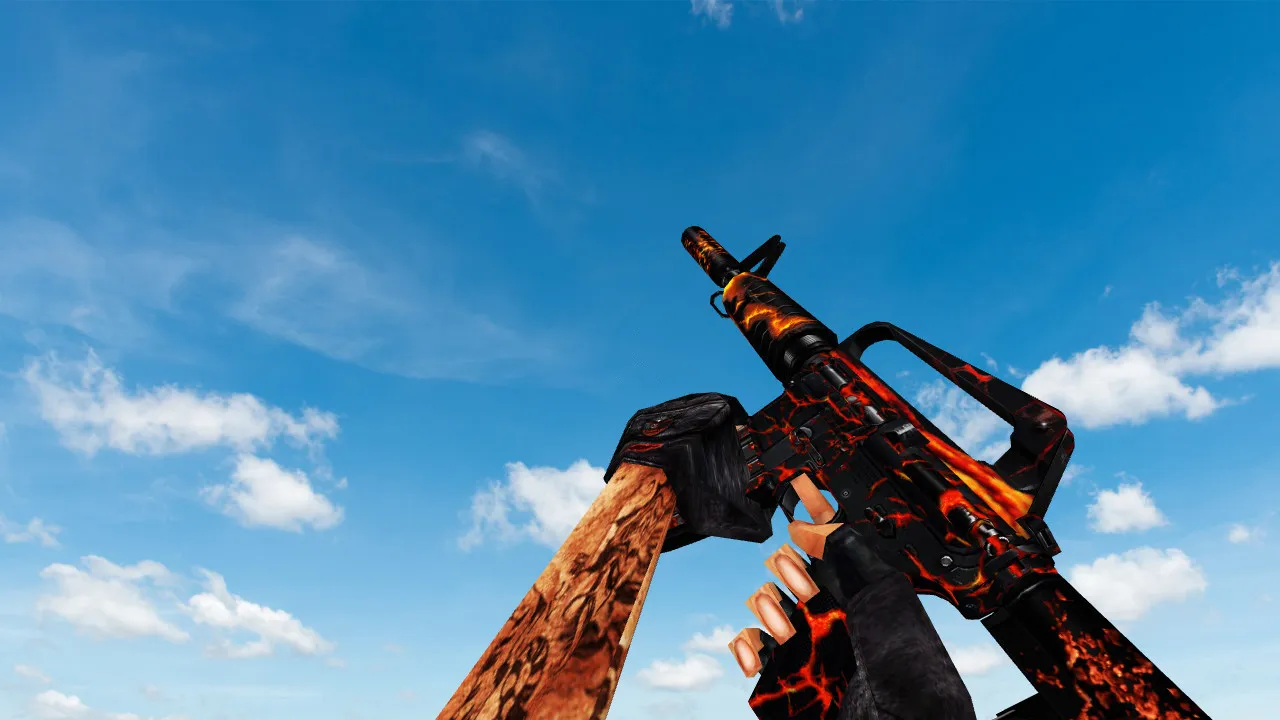 Модель «M4A1 Fire» v_m4a1_fire p_m4a1_fire w_m4a1_fire для CS 1.6: звуки, осмотр, текстуры — скриншот 2