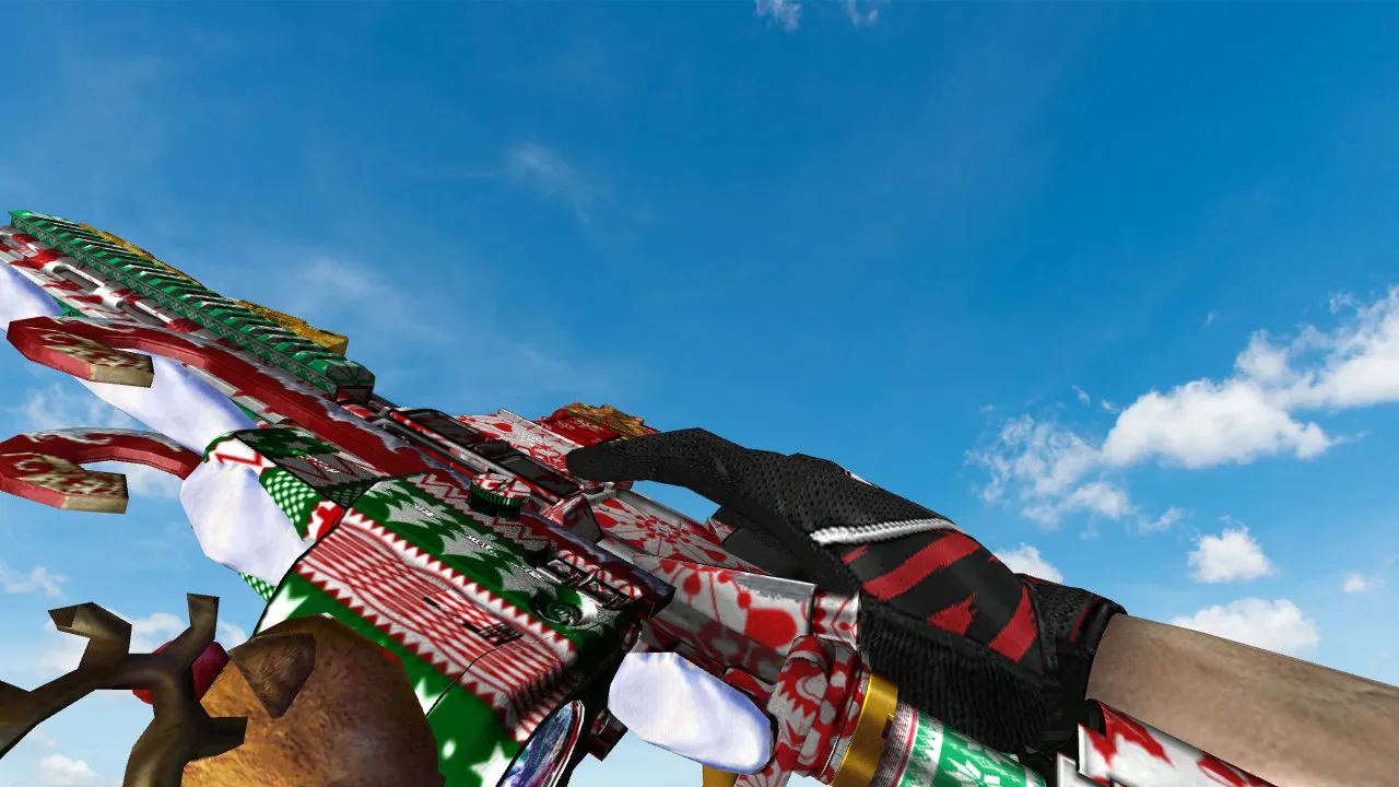 Скачать Модель HK-416 Merry Christmas для CS 1.6: v_ p_ w_ файлы, звуки, анимация осмотра и качество текстур - Скриншот