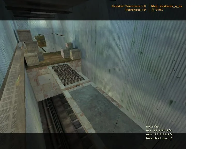 Скачать deathrun_q_np для CS 1.6: карта deathrun, тактика за терр и CT, точки, .nav, оптимизация - Скриншот