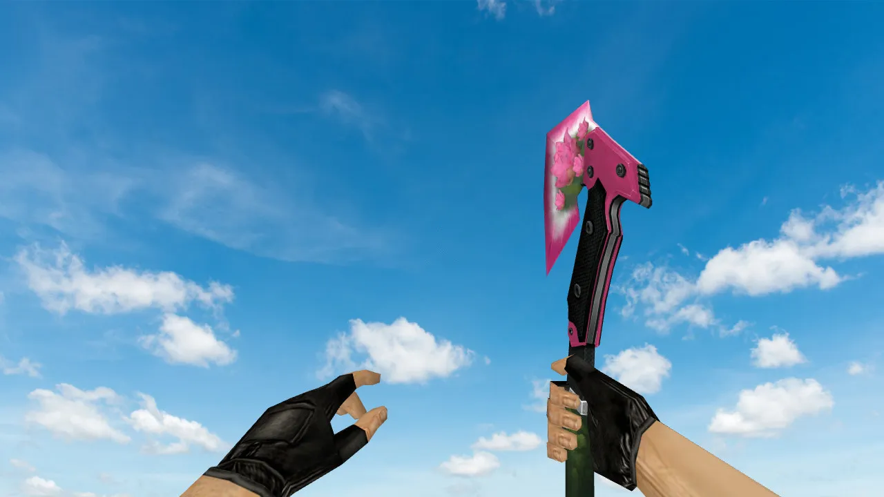 Скачать Модель ножа «CF Combat Axe Lotus» v_ для CS 1.6: p_ w_ файлы, звук, анимация осмотра и качество текстур - Скриншот
