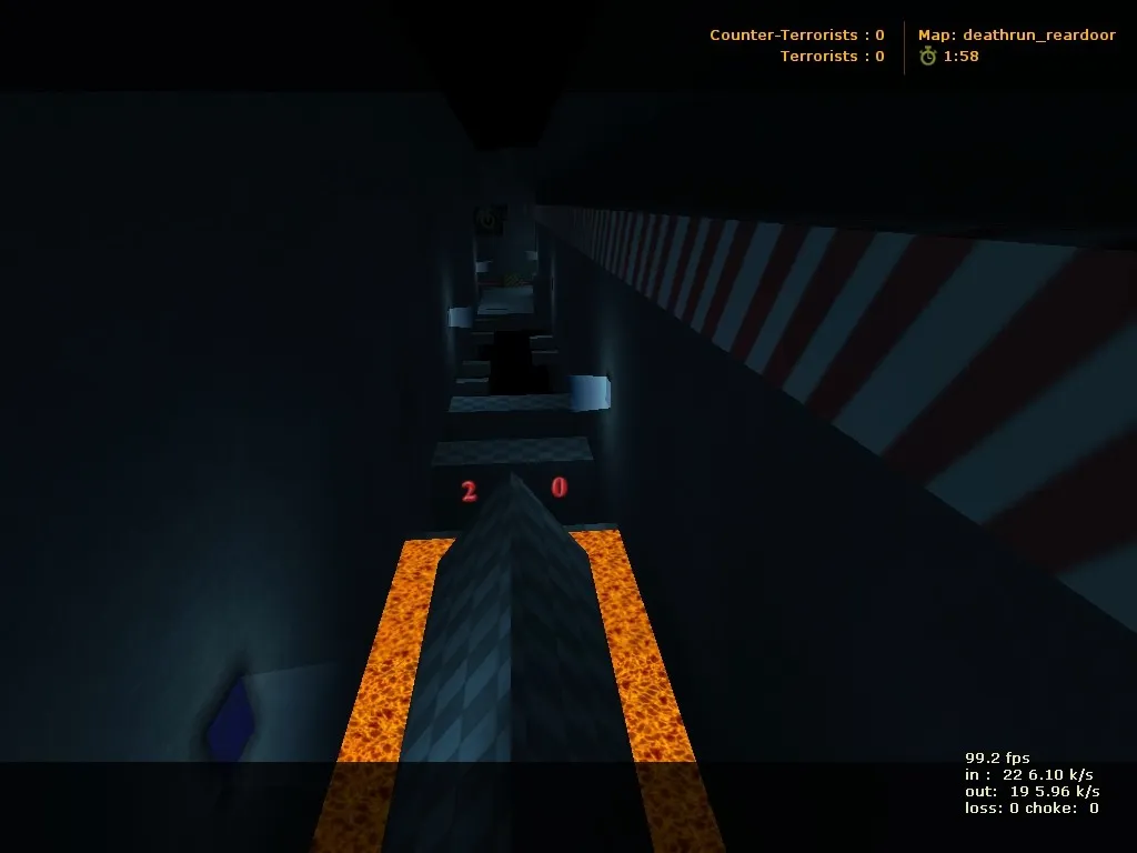 Скачать deathrun_reardoor для CS 1.6: рейдран с ловушками, точки для CT/T, .nav и оптимизация wpoly/epoly - Скриншот