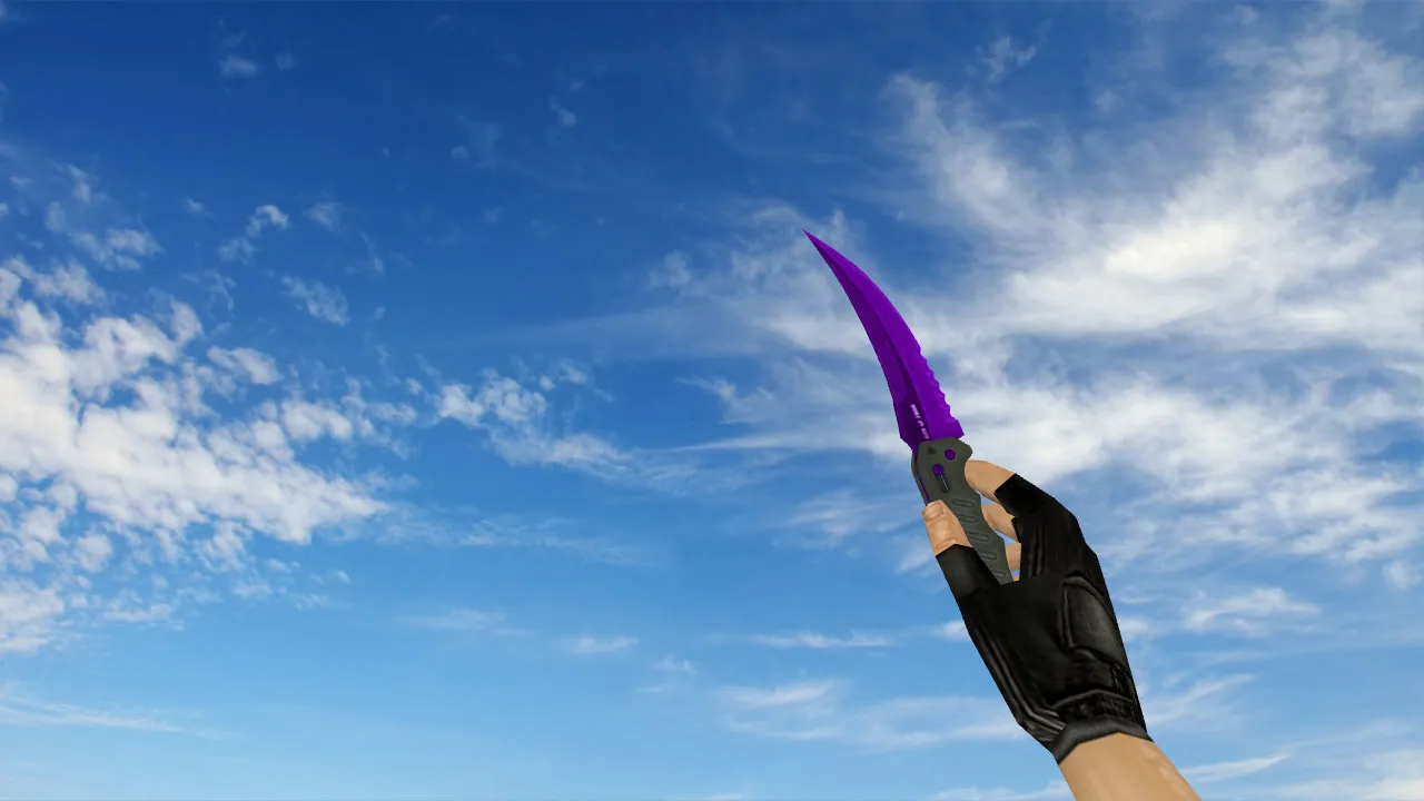 Скачать Модель v_ Flip Knife Purple Oil для CS 1.6: p_ w_ нож, звуки, анимация осмотра - Скриншот