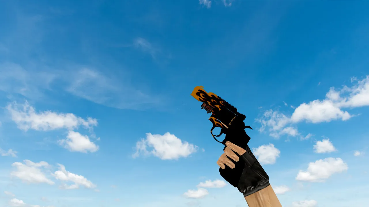 Скачать Модель R8 Revolver 'Пламя' для CS 1.6 - Уникальный скин - Скриншот