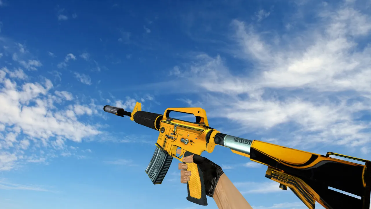 Скачать Модель M4A1 Supercharged v_ m4a1 для CS 1.6: звуки, анимация осмотра, качество текстур - Скриншот