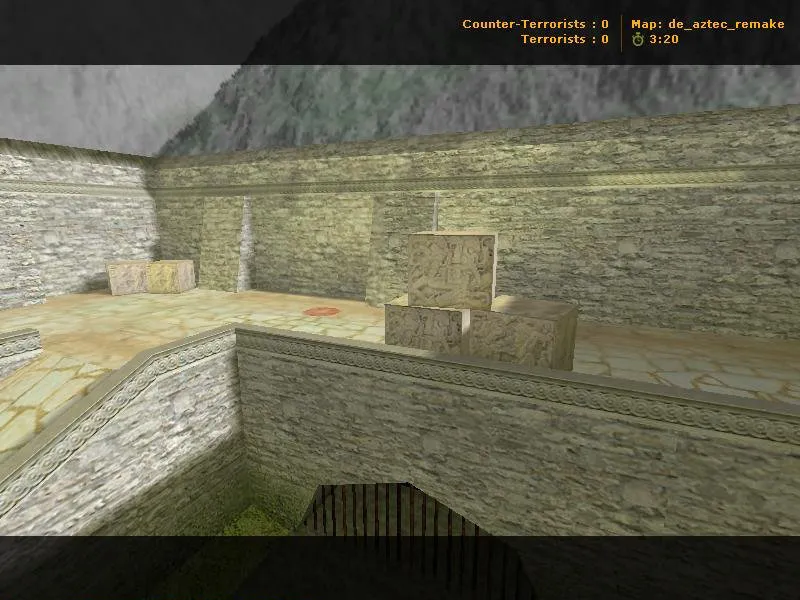 Скачать de_aztec_remake для CS 1.6: баланс сторон, точки, .nav для ботов и оптимизация wpoly/epoly - Скриншот