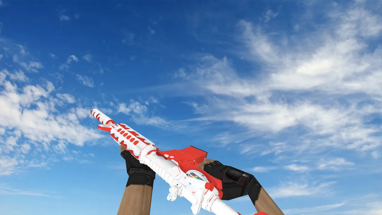 Скачать Модель M4A4 Guntime Kinder (v_, p_, w_) для CS 1.6: звуки, анимация осмотра, текстуры - Скриншот
