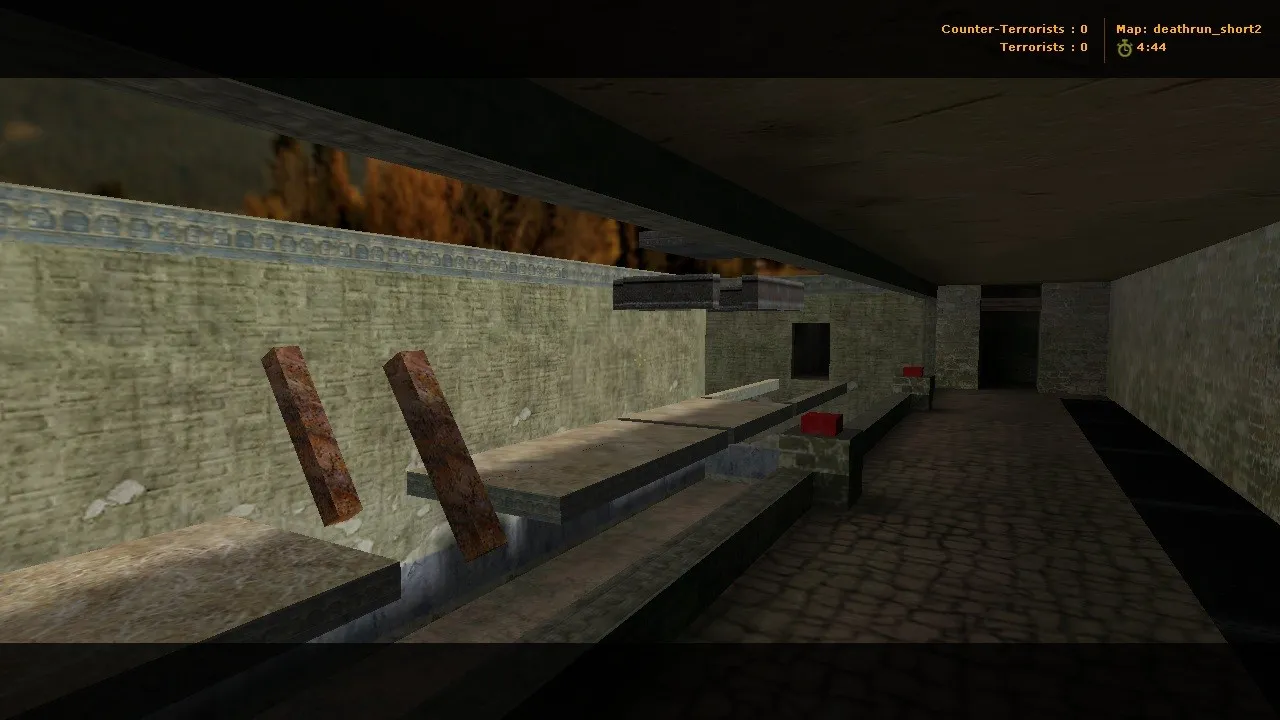 deathrun_short2 для CS 1.6: карта deathrun, тактика за тер/контр, точки и запуск без вирусов — скриншот 1