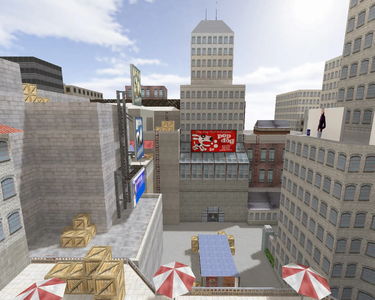 Скачать Карта «awp_rooftops» для CS 1.6: тактика, раунды, точки под AWP и ориентиры - Скриншот