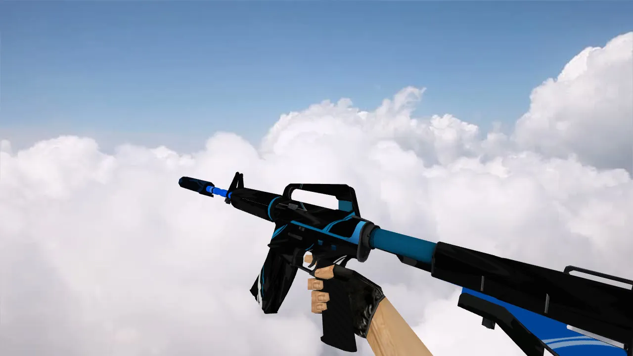 Скачать Модель M4A1 Blue Force v_ p_ w_ для CS 1.6: анимация осмотра, звуки и качество текстур - Скриншот