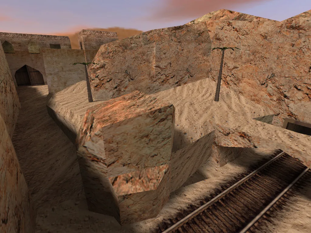 Скачать Карта de_desertmine для CS 1.6: баланс сторон, точки, .nav для ботов и оптимизация wpoly/epoly - Скриншот