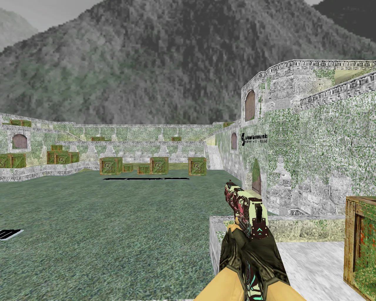 Скачать aim_sk_usp_deagle для CS 1.6 — карта для тренировки USP и Deagle, точки прицела и стабильный бот-рейс - Скриншот